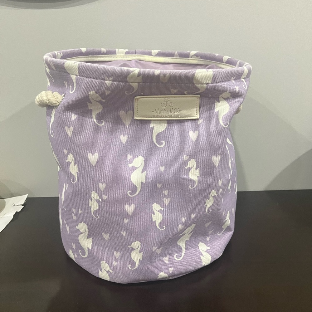 Purple kids storage bin